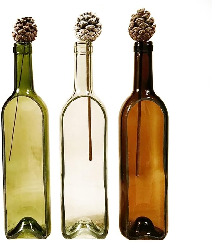Wine Bottle vase not Included Hanger, only Bottle, Add Your Like Flowers, Plant(1PC Green)