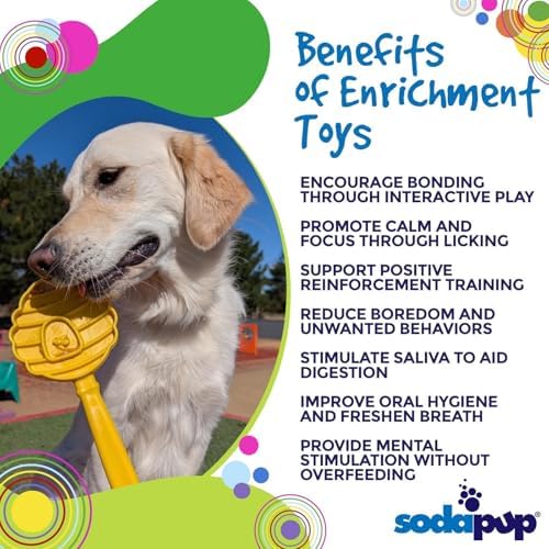 SodaPup Lick Sticks eToy – Durable Interactive Enrichment Toy Made in USA from Non-Toxic, Pet-Safe, Food Safe Material for Bonding, Training, Calming, Mental Stimulation, Oral Health & More