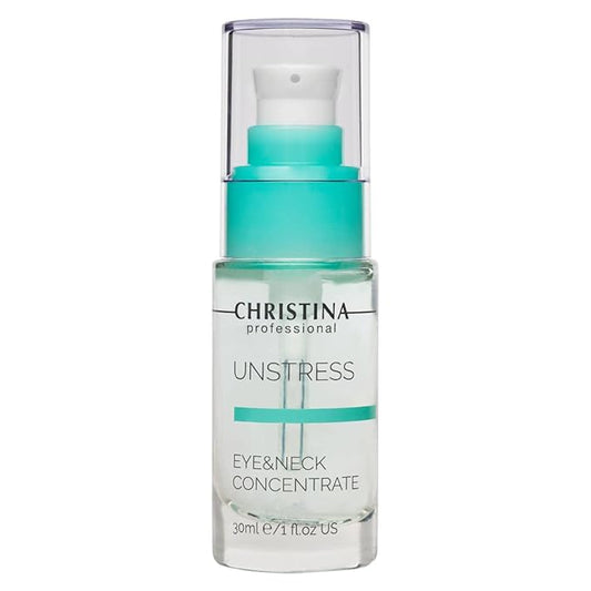 -CHRISTINA- Unstress Eye and Neck Concentrate Hydrating Peptide Serum for Face | Soothing Relief and Softening Effect | Face Serum Balances Skin Microflora 1 fl. oz (30 ml)