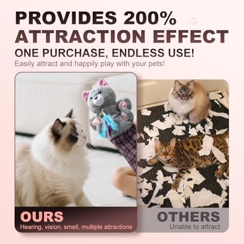 babyye Cat Wrestling Glove, Tough Padding for Safe and Fun Interactive Play, Pet Lovers Relieve Boring Pet Safe Cats Dog Interactive Play