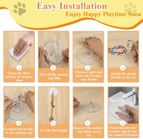 Suction Cup Tug of War Toy for Small Dogs Interactive Dog Rope Toy