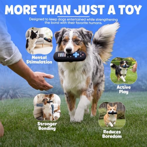 Remote Control Parody Dog Toy – Funny Crinkle & Squeaky Dog Toys for Interactive Play and Training – Durable, Easy to Clean, Birthday Gifts for Small, Medium and Large Dogs