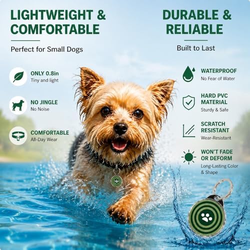 RexID Mini Round Smart Dog Tag – QR Code ID Tag with Online Profile & Owner Contact – Anyone Anywhere Scan Instantly to Reunite – 0.8'' Lightweight & Noise-Free for Puppy&Cat