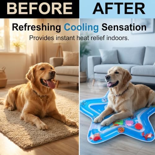 Cat Water Mat Toy for Indoor Cats, Interactive Toys Play Mat with Fish，2PCS