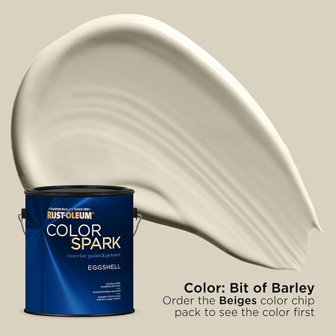 Rust-Oleum Color Spark Interior Paint and Primer in One, Eggshell, Bit of Barley, 1 Gallon