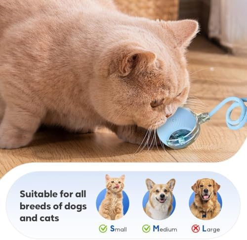 Interactive Cat Toy Ball, 2026 New Rechargeable Motion Activated Self Solo Play Electronic Stimulation Chase Teaser Ball Toy with Rope for Indoor Bored Adult Cat and Dog (ABC, 3pcs)