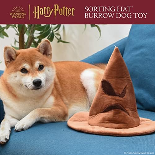 Harry Potter Sorting Hat Plush Burrow Dog Toy with Crinkle, 10 Inch