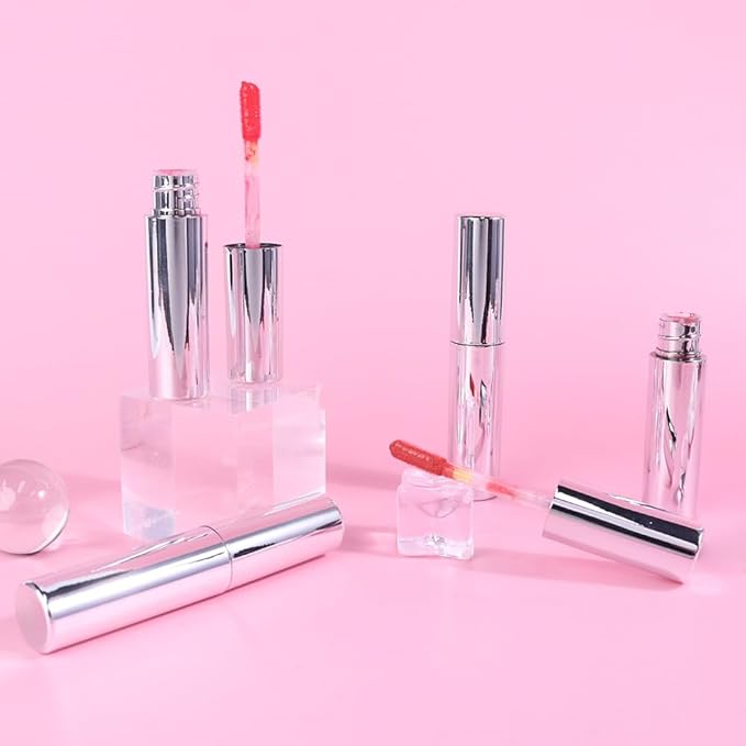 4Pcs Full-On Plumping Liquid Lip Gloss, Hydrating Lip Plumper Lip Blam Lipstick, High-Shine Tinted Formula for Fuller, Nourishes, Moisturizes & Softens Lips, Cruelty-Free (01+02+03+04)