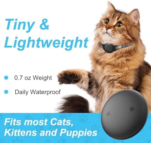 GPS Cat Tracker Collar, iOS‑Only Smart Pet Activity Tracker, 2 Pack | Cat GPS Tracker Collar, iOS Only, No Monthly Fee, Real‑Time Location, IP68, 10+ Mo Battery, Reflective Nylon, Global Tracking