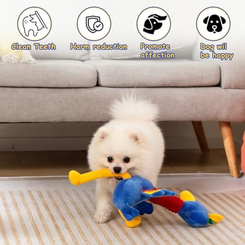 Hollypet Plush Dog Squeaky Toys Shaking and Sound-Making Dog Toy，Pelicans