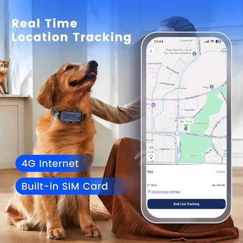 SEEWORLD Pet GPS Tracker for Dogs Cats, Real-Time Location Tracker with IP67 Waterproof, Geo-Fence, Activity Sleep Monitoring, 10 Days Battery Life, Lightweight for All Collars, Subscription Required