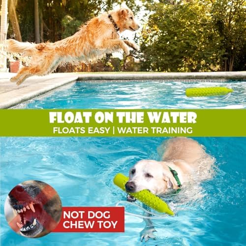 BINGPET Dog Float Bumper Toy 2 Pack,10.8" Lightweight Bumper for Water Fetch Outdoor,Floating Dog Water Toys for Medium Large Dogs,Fetch Rope Pet Toy Dock Diving Retrieving Dummy for Pool/Beach/Lake