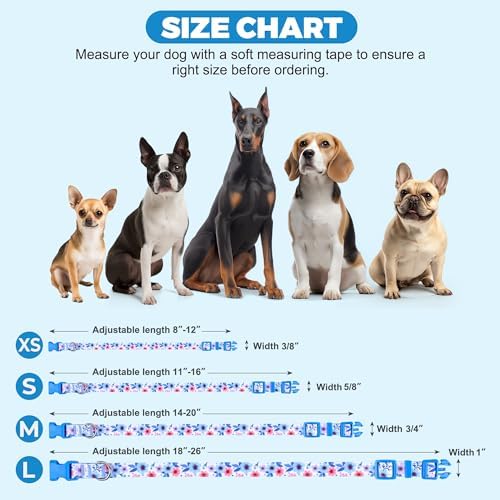 azuza Dog Collar with Bow Tie, Soft and Comfortable Adjustable Bowtie Dog Collar for Medium Dogs (M, Gerbera)