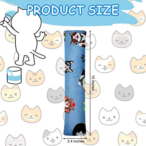 Skylety 4 Pieces Cat Kicker Toys 10 Inch Catnip Cat Toys Interactive Kitten Kick Sticks for with Cute Patterns and Catnip for Bored Indoor Pet