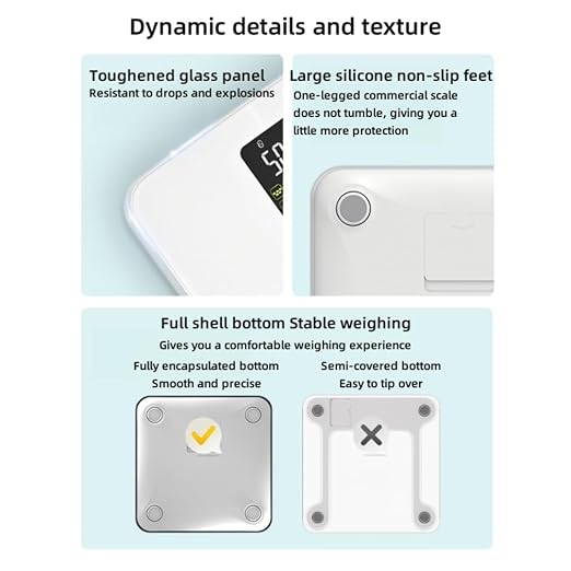 Ultra-Precision Digital Accurate Bathroom Smart Scale, Weighing Machine with All-in-One VA Display, Smart Bathroom Weighing Machine