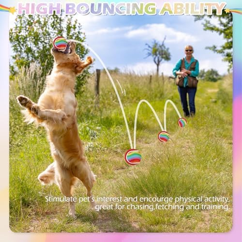 EXPAWLORER Squeaky Tennis Balls for Dogs-12 Pack High Elastic Dog Toy Balls