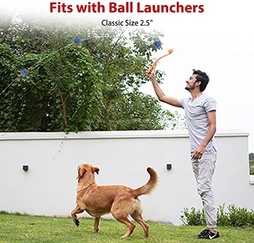 Gigwi Squeaky Dog Tennis Balls, 3 Pack Elastic Interactive Toy for Dogs