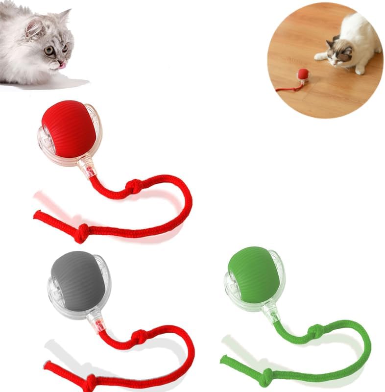 Interactive Cat Toys Balls,Automatic Moving Cat Balls, Cat Toys for Bored Indoor Cats(3 pcs)