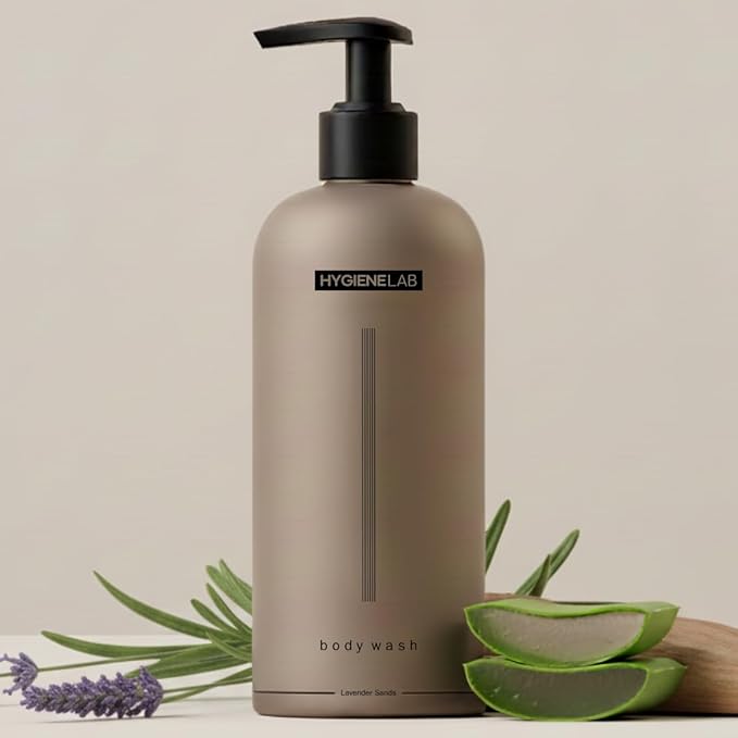 HygieneLab Mens Natural Body Wash - Ultra Hydrating, EWG Verified Clean Formula, Lavender Sands Scent, Sulfate-Free, Paraben-Free, Phthalates-Free, Gentle & Effective for Healthy Skin (16.9 oz)