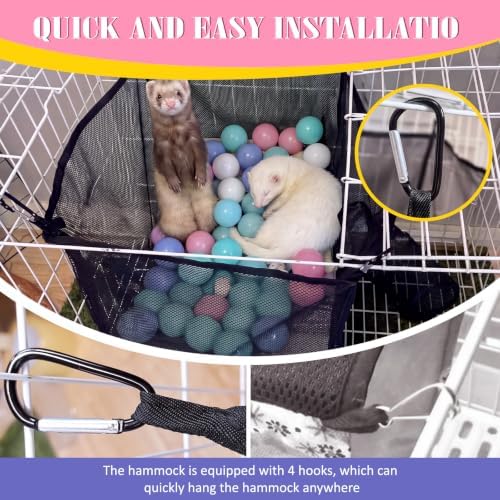 Yookeer Ferret Ball Hammock with 60 Colorful Play Balls