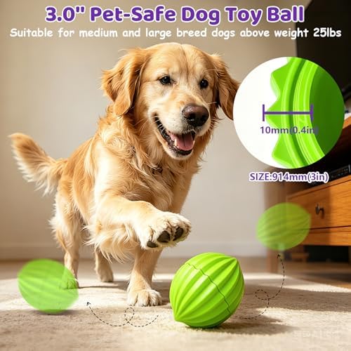 Yipetor Alemon Smart Interactive Dog Ball, Keeping Medium & Large Dogs Busy