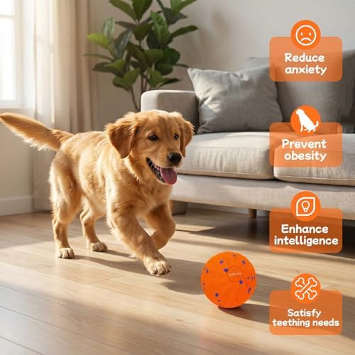 Smart Interactive Dog Toy for Medium and Large Dogs(Orange)