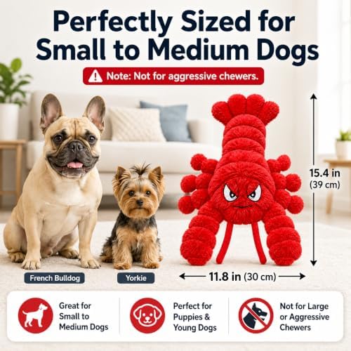Dog Toys for Small Medium Dogs - Squeaky Plush Puppy Chew Toys with 3 Squeakers and Crinkle Paper, Interactive Pet Toys for Boredom Relief