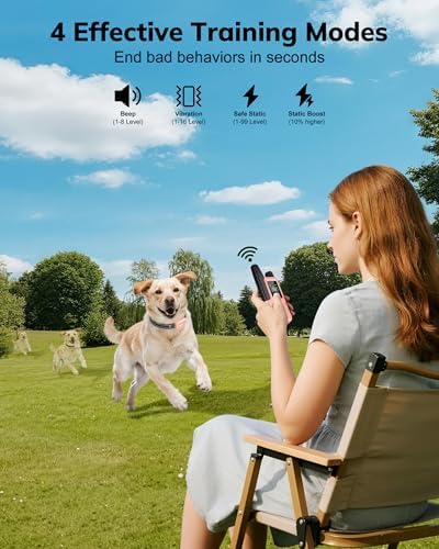 Dog Shock Collar - 4500FT Dog Training Collar with Remote, Soft Pink