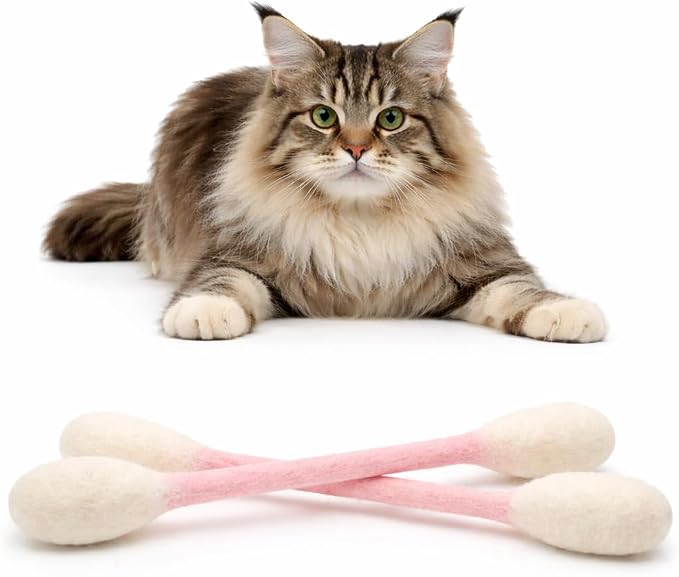 Glaciart One XXL Swabs Cat Toys with Catnip - 2 Pk | Durable for Chew, Cute Cat Toys Interactive Kitty for Boredom, Exercise, & Play | Filled w/Organic Catnip for Anxiety & as Digestive Aid
