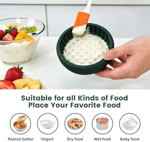 Dog Slow Feeder Licking Bowl,Anxiety Relief Treat Dispenser, Non-Slip Anti-chocking Pet Dish, Interactive Puzzle Toy for Small Medium Breed,Freezable BPA Free Silicone Dishwasher Safe
