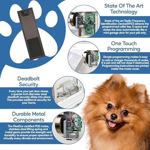 PlexiDor Performance Pet Doors Electronic Dog Door Large Bronze Door Mount