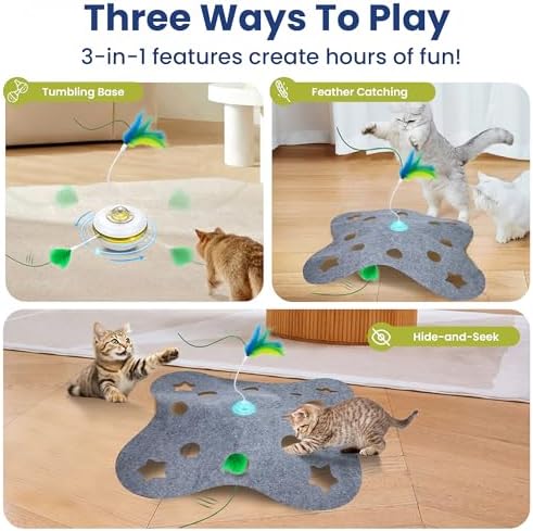 PAWSPIK Tumbling 3-in-1 Interactive Hide & Seek Cat Toy