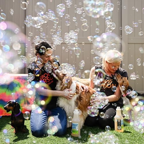 Atomic Bubbles: Puppy Love Bubbles: Birthday Cake Scented 2 Pack - 4oz Bottles, Dog Interactive Toy, Pet Safe, Non-Toxic, Indoor/Outdoor, Long Lasting