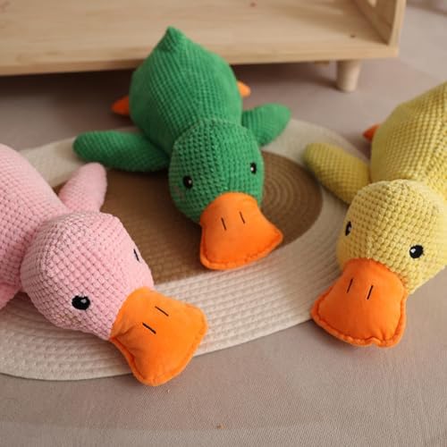 Mellow Dog Calming Duck, 2026 New Yellow Duck Dog Toy, The Mellow Ducks Calming Pillow, Dogs Ducks Toy with Quacking Sound for Indoor Dogs-Green