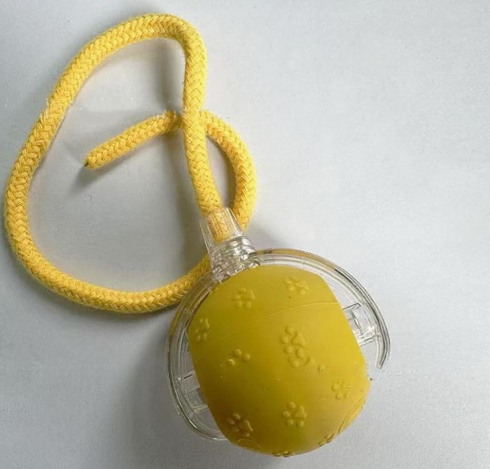 PetScope Interactive pet Toy Ball with Motion Sensor, Rechargeable, 3 Speed Modes, LED Lights, Bird Sound Effects, (Yellow)