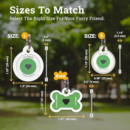 QR Code Dog Tag Personalized Pet Id Silent Cat Tags Engraved Name Plate with Online Profile (Green Logo)