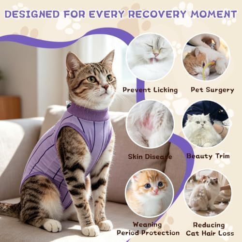 EMUST Cat Recovery Suit, Cat Surgery Recovery Suit Female for Wound Care