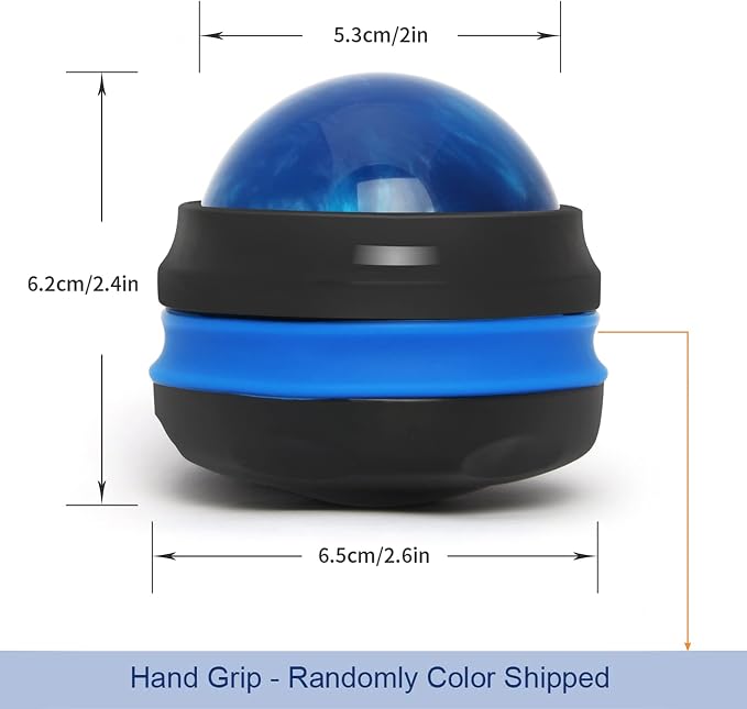 Coolrunner Massage Ball, Manual Roller Massager, Handheld Self Massage Therapy and Relax Full Body Tools for Sore Muscles, Shoulders, Neck, Arms, Legs, Back, Foot, Body (Blue)