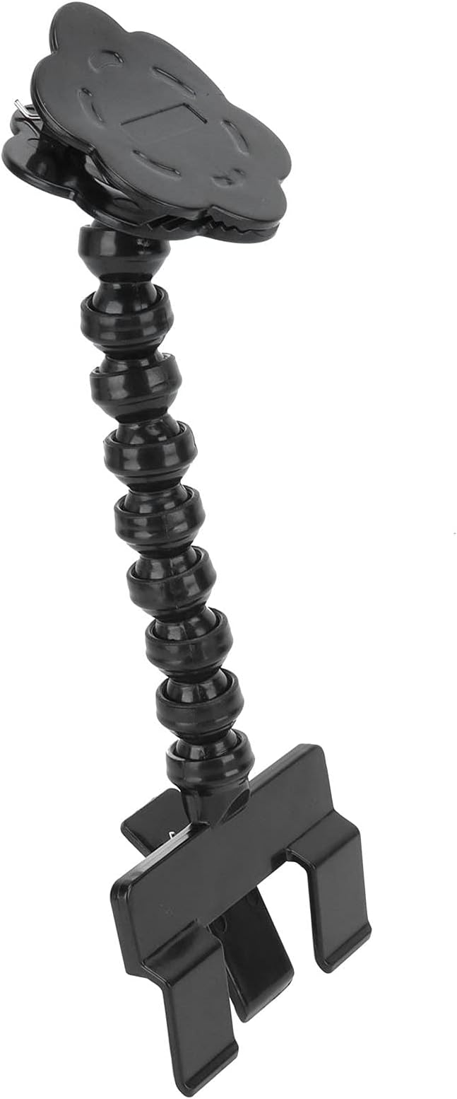 Dog Treat Camera Dispenser with Flower Clip for Phones Tablets Pet Selfie Device PVC Flexible Treat Feeder for Dogs Cats (Black)