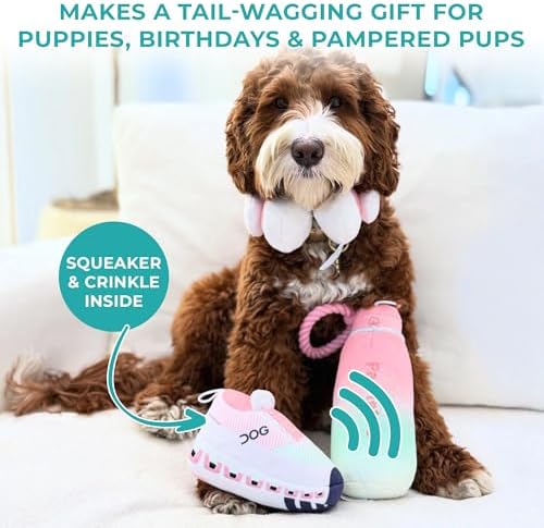 Haute Diggity Dog Workout Shoe Plush Dog Toy, Funny Parody Chew Toys