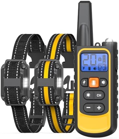 Dog Shock Collar 2 Pack, Rechargeable Dog Training Collar with Remote for Large Medium Small Dogs, 3300FT Waterproof Shock Collar with Beep Vibration and Shock Modes