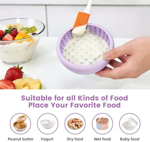 Dog Slow Feeder Licking Bowl,Freezeable Anxiety Relief Treat Dispenser, Non-Slip Anti-chocking Pet Dish, Interactive Puzzle Toy for Small Medium Breed,Freezable BPA Free Silicone Dishwasher Safe