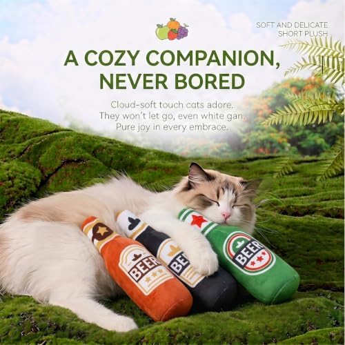 Cookies Beer Cola Whisky Orange-Juice Chips Stylish Squeaky Toys for Aggressive Chewers, Durable Squeak for Puppy Teething, Interactive Plush for Boredom and Anxiety Relief(Whisky)