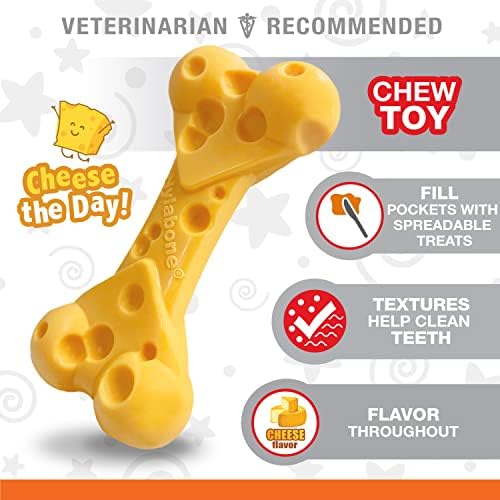 Nylabone Power Chew Cheese Bone Dog Chew Toy, Cheese Flavor, X-Large