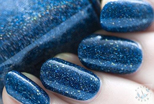 ILNP After Midnight - Prussian Blue Holographic Nail Polish with Gold Accents, Chip Resistant Manicure, Non-Toxic Nail Lacquer, Vegan, Cruelty Free, 12ml