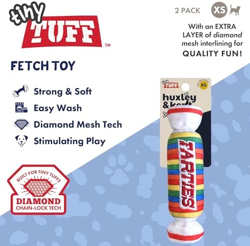 Huxley & Kent Tiny Tuff Plush Dog Toy, Farties