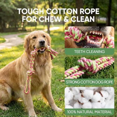 Aitmexcn Dog Rope Toys,10 Pack Cotton Chew Tug Toys for Small Medium Dogs