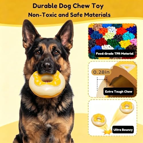 Squeaky Dog Chew Toys, Interactive Tough Indestructible Dog Toys for Aggressive Chewers, Medium to Large Dogs, Indoor & Outdoor Use