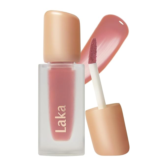 Laka Fruity Glam Tint, 4.5g/0.15oz, Glowing Lip Stain with Wide Color Spectrum, Hydrating & Lightweight Texture, Buildable Color, Non-Sticky, Vegan, K-Beauty (#136 Oolong)