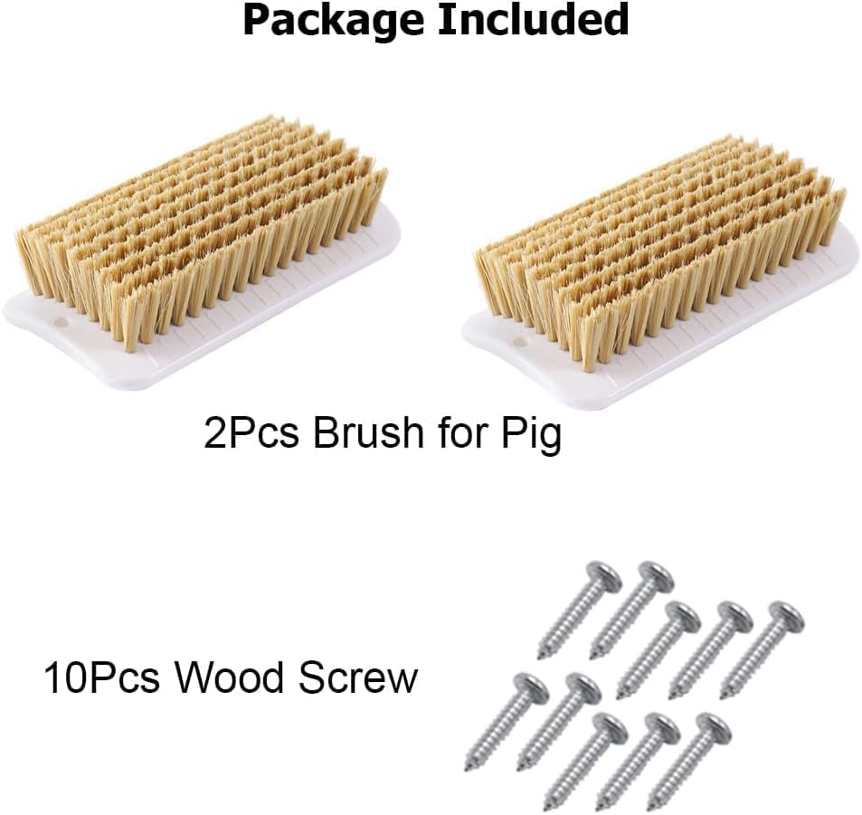 2Pcs Pet Enrichment Toy, 2-in-1 Self-Grooming and Scratch Brush for Mini Pigs, Cats & Dogs – Encourages Natural Behavior, Reduces Stress, Easy Install for Pens, Crate or Yard
